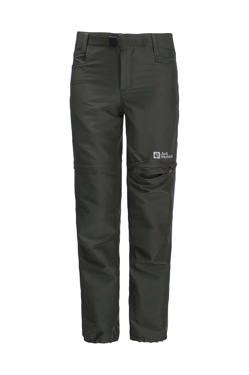 Jack Wolfskin pantaloni de ploaie pentru copii ACTIVE ZIP OFF culoarea negru