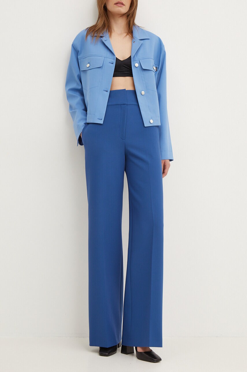 HUGO pantaloni femei, lat, high waist
