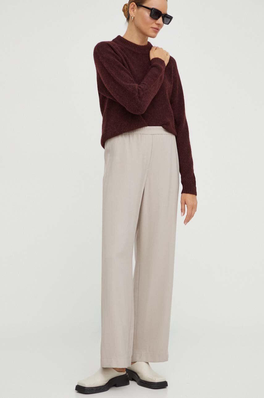 Marc O'polo Pantaloni Femei, Culoarea Bej, Lat, High Waist