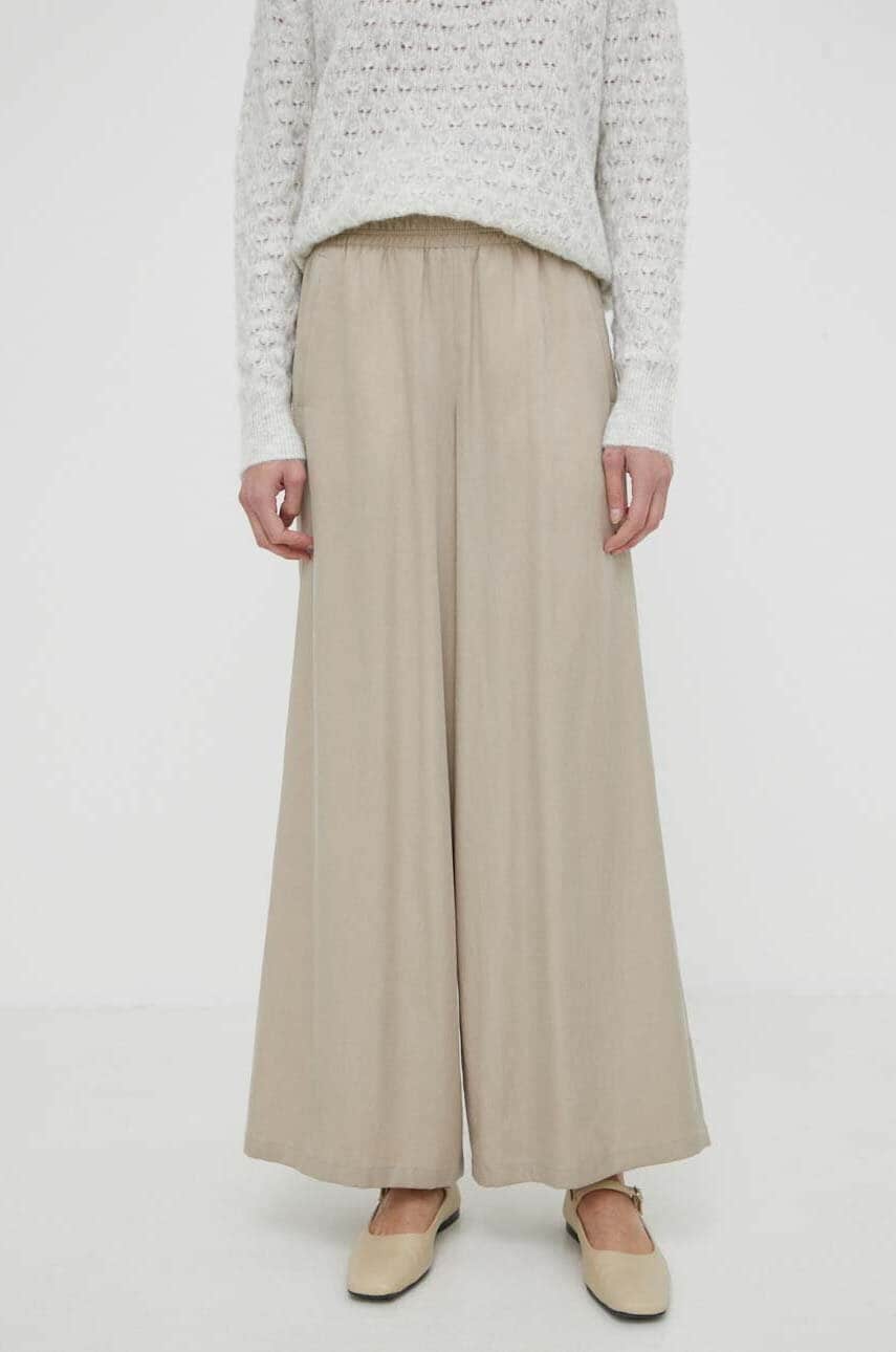 Drykorn pantaloni CEILING femei, culoarea bej, lat, high waist, 130005 80758 Drykorn pantaloni CEILING femei, culoarea bej, lat, high waist, 130005 80758