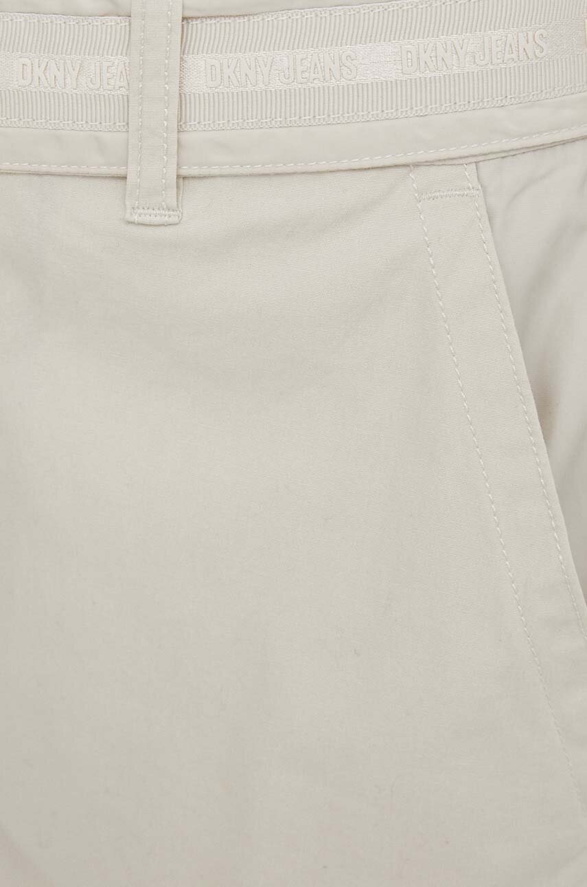Штани Dkny жіночі колір бежевий фасон cargo висока посадка 