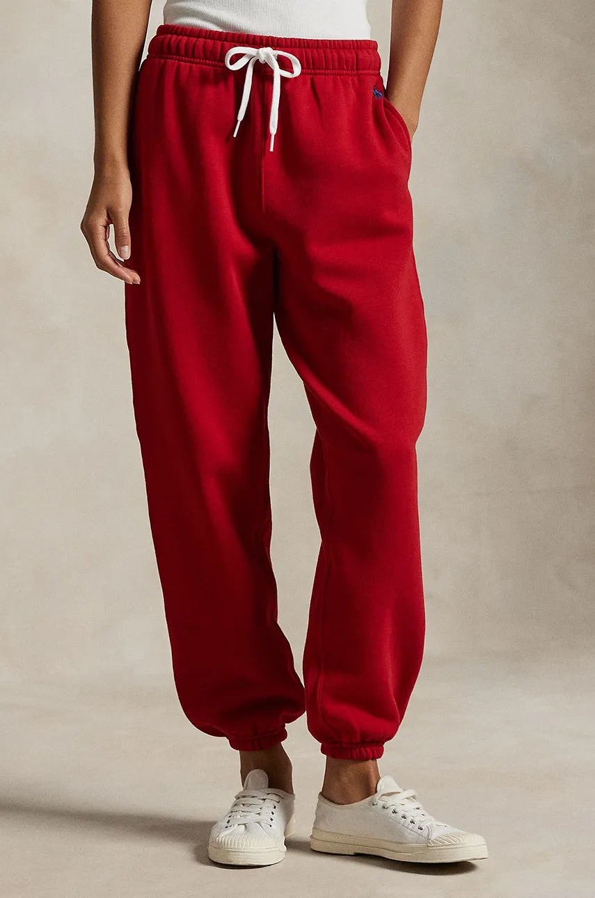 Спортивные штаны Polo Ralph Lauren цвет красный однотонные 211943009 Спортивные штаны Polo Ralph Lauren цвет красный однотонные 211943009