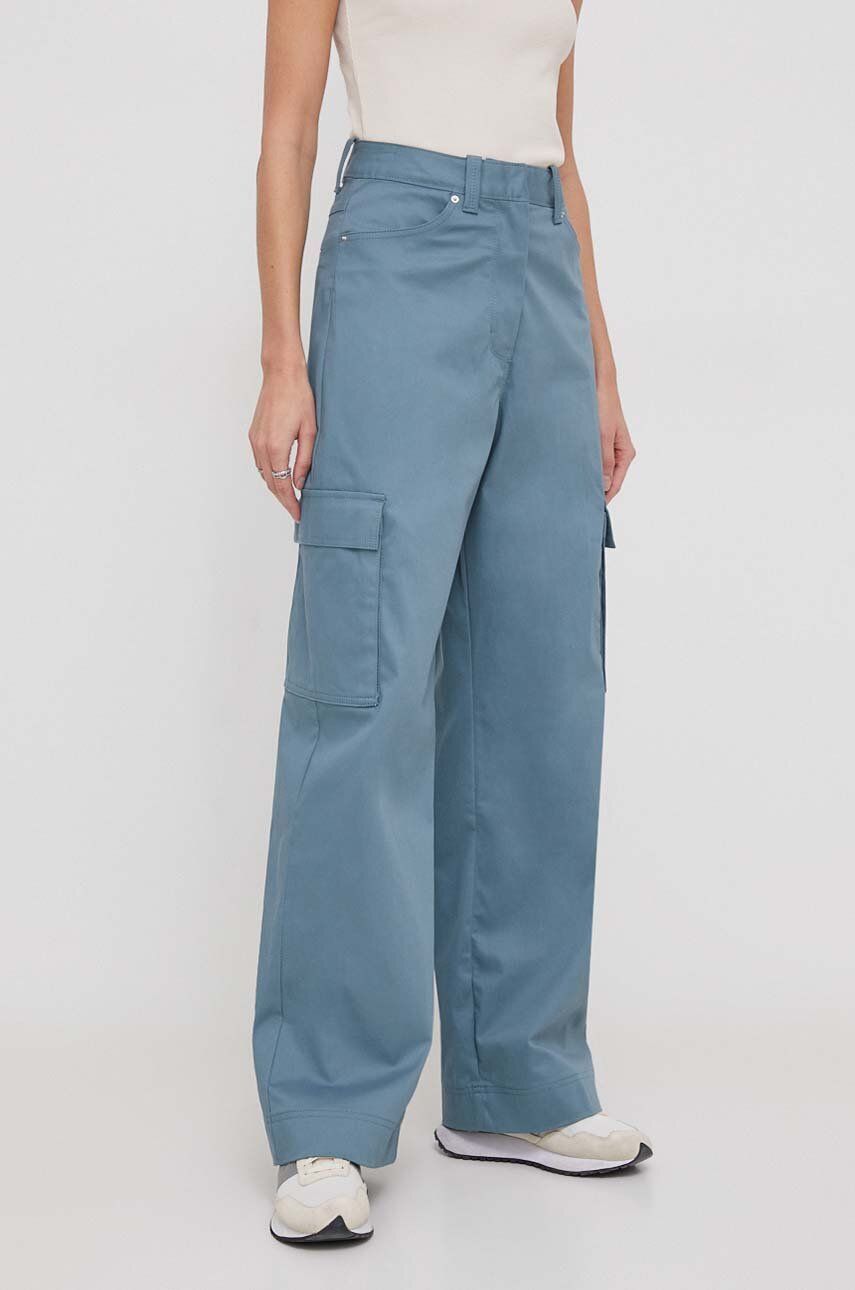 Levně Kalhoty Calvin Klein Jeans dámské, jednoduché, high waist, J20J222607