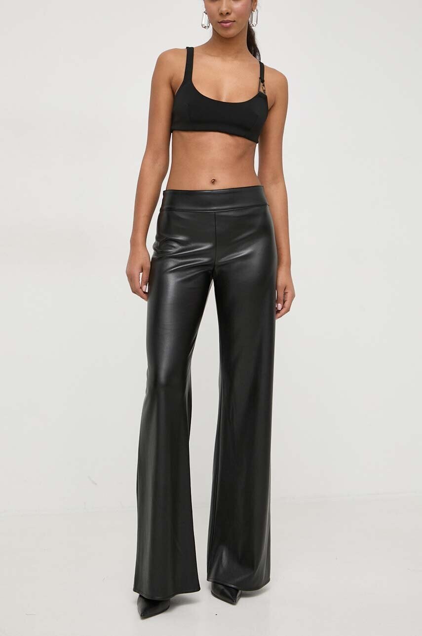 Levně Kalhoty Patrizia Pepe černá barva, zvony, high waist, 8P0568 E005