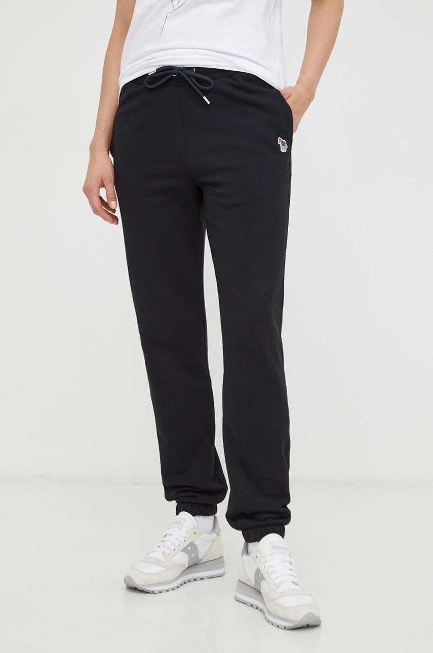 PS Paul Smith pantaloni de trening din bumbac culoarea negru, cu imprimeu