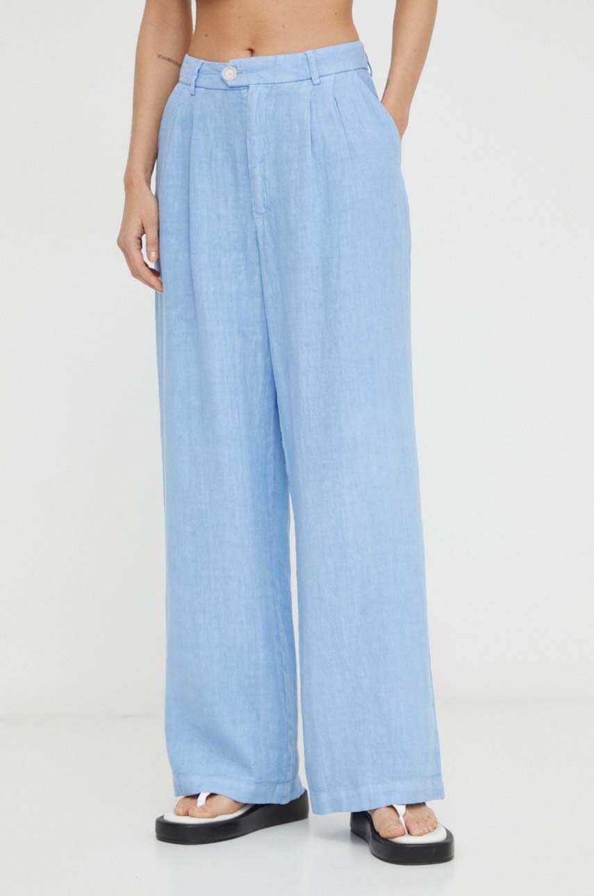 Alohas pantaloni din in drept, high waist