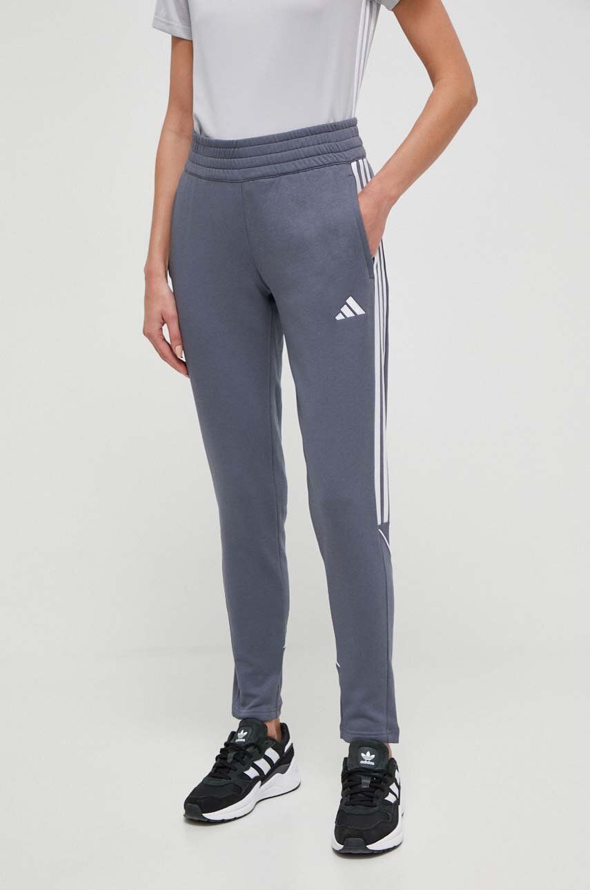 adidas Performance pantaloni de antrenament Tiro 23 culoarea gri, cu imprimeu HZ3018