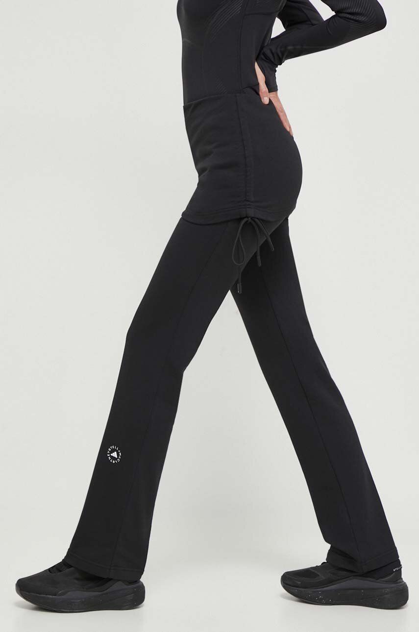 adidas by Stella McCartney pantaloni de antrenament culoarea negru, neted