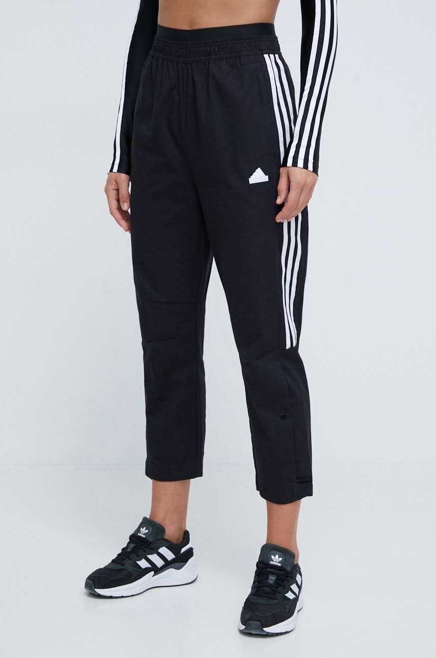 adidas pantaloni de trening din bumbac TIRO culoarea negru, cu imprimeu