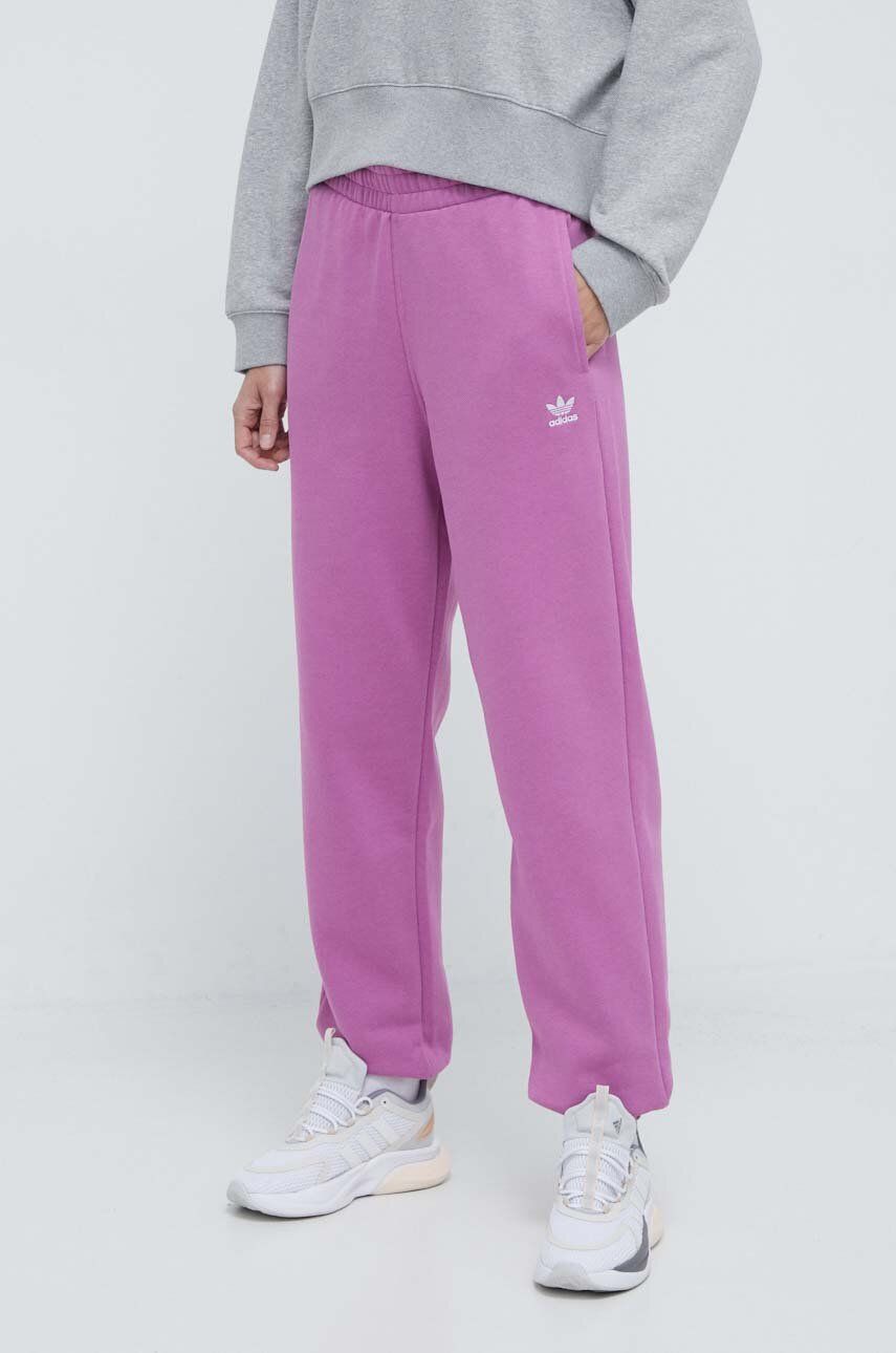 Adidas Originals Pantaloni De Trening Essentials Fleece Joggers Culoarea Roz, Uni, IR5964