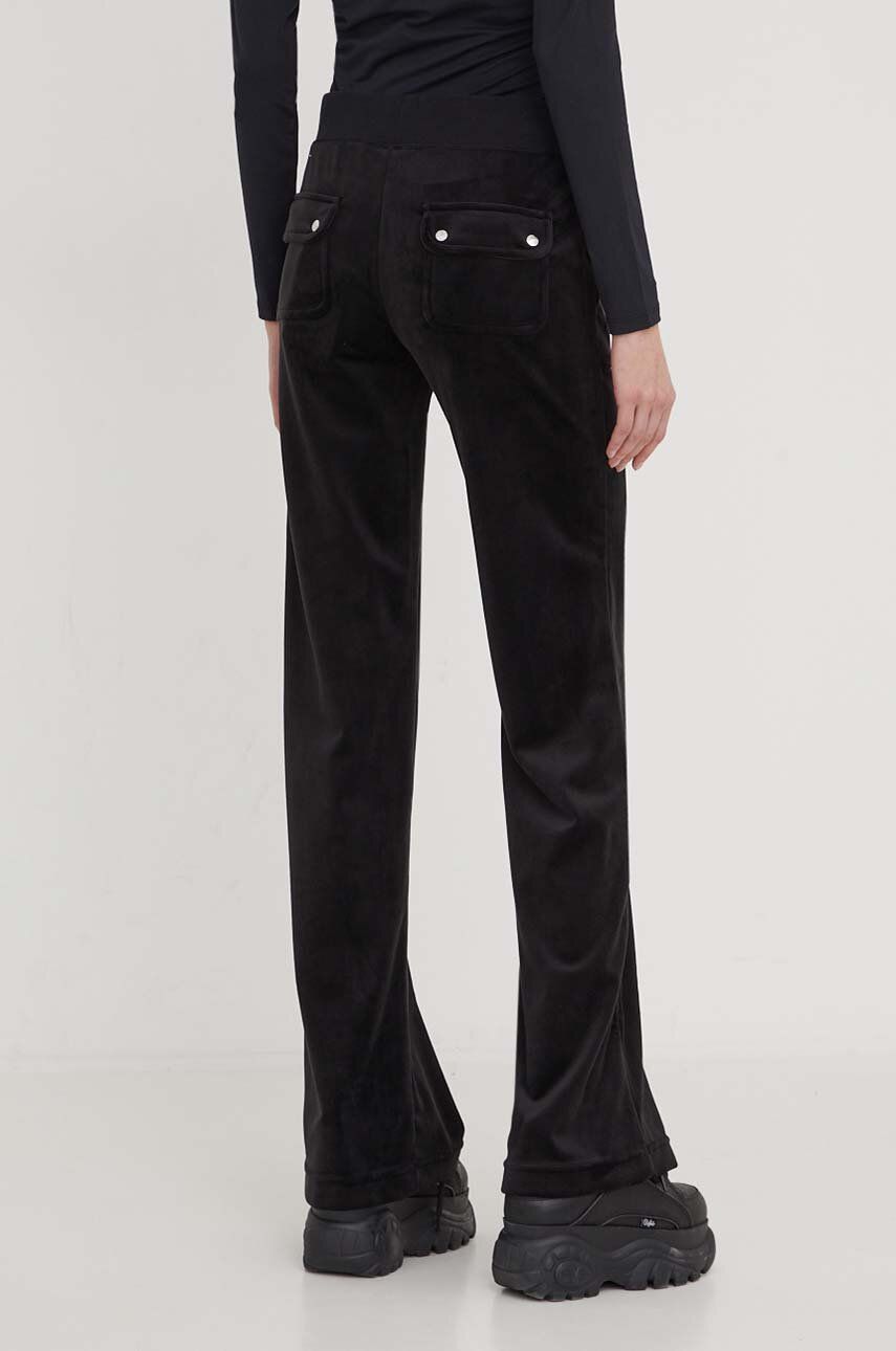 Juicy Couture Pantaloni De Trening Din Velur Culoarea Negru, Neted