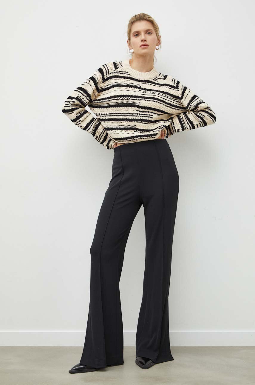 E-shop Kalhoty Day Birger et Mikkelsen dámské, černá barva, široké, high waist
