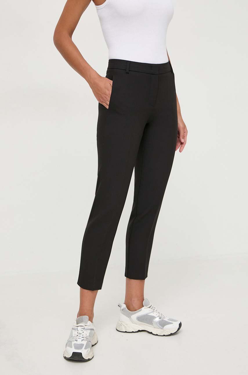 MAX&Co. pantaloni femei, culoarea negru, drept, high waist