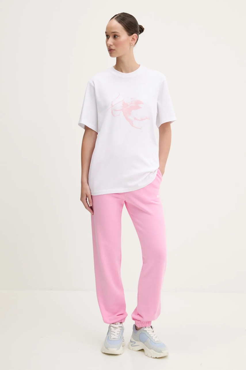 Хлопковые спортивные штаны MSGM цвет чёрный однотонная