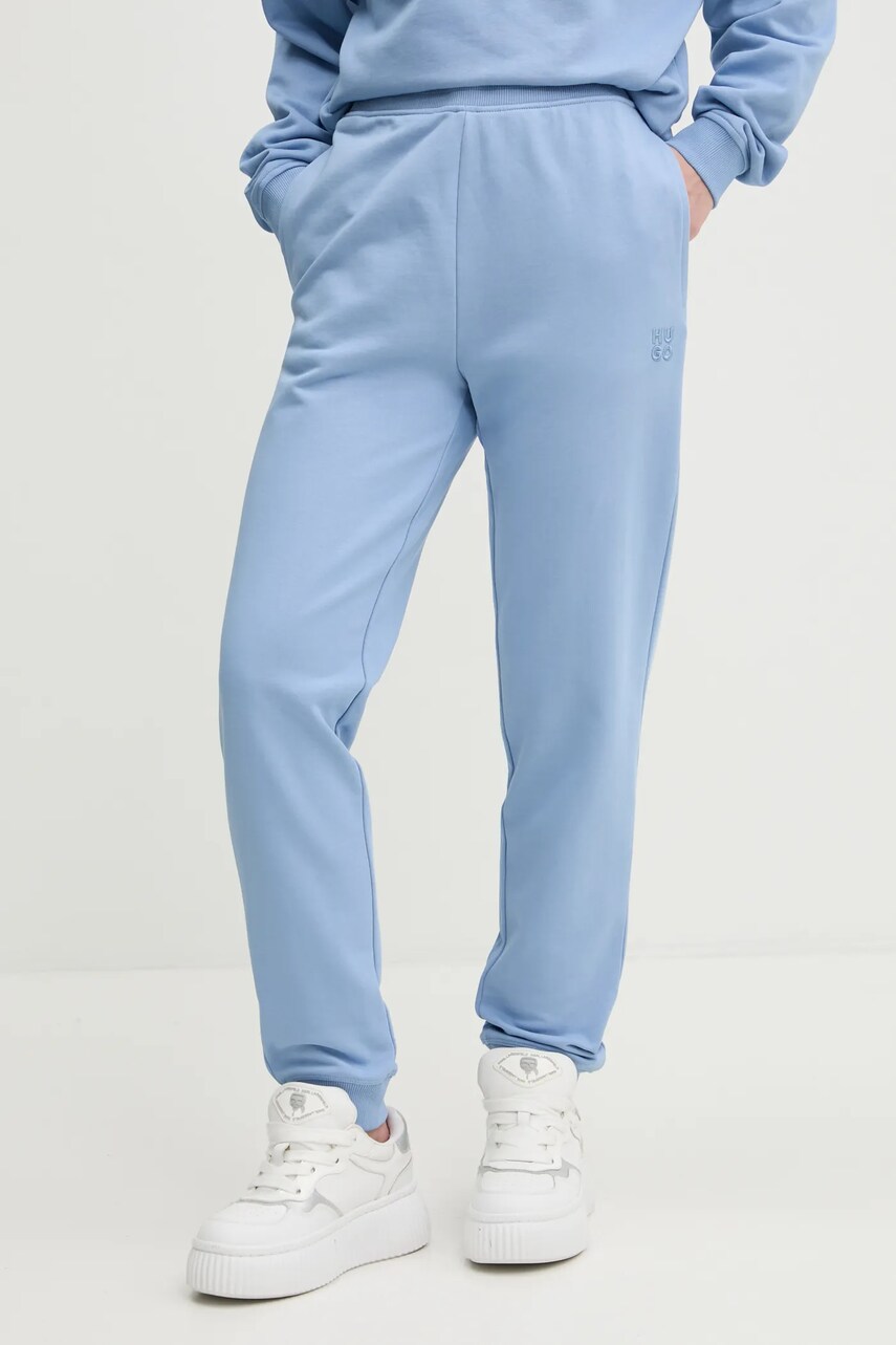 HUGO pantaloni de trening din bumbac uni, 50522417