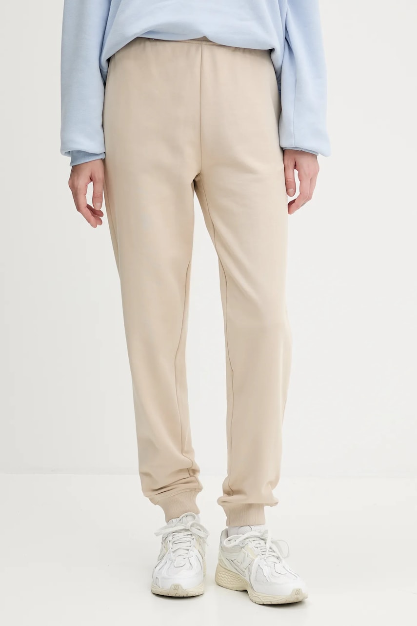 HUGO pantaloni de trening din bumbac culoarea bej, uni, 50522417
