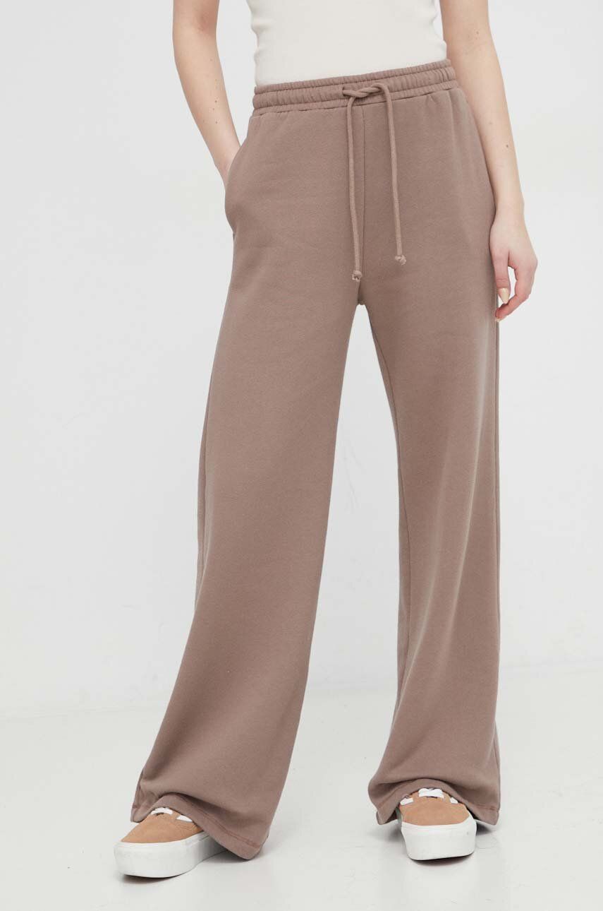 Abercrombie & Fitch pantaloni de lounge culoarea maro, neted