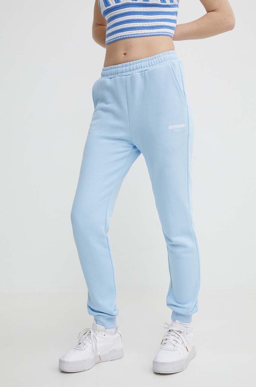 Sixth June pantaloni de trening din bumbac neted