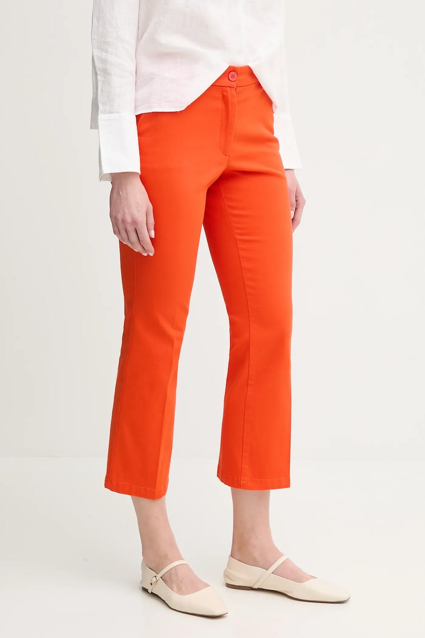Sisley pantaloni femei, culoarea negru, drept, medium waist