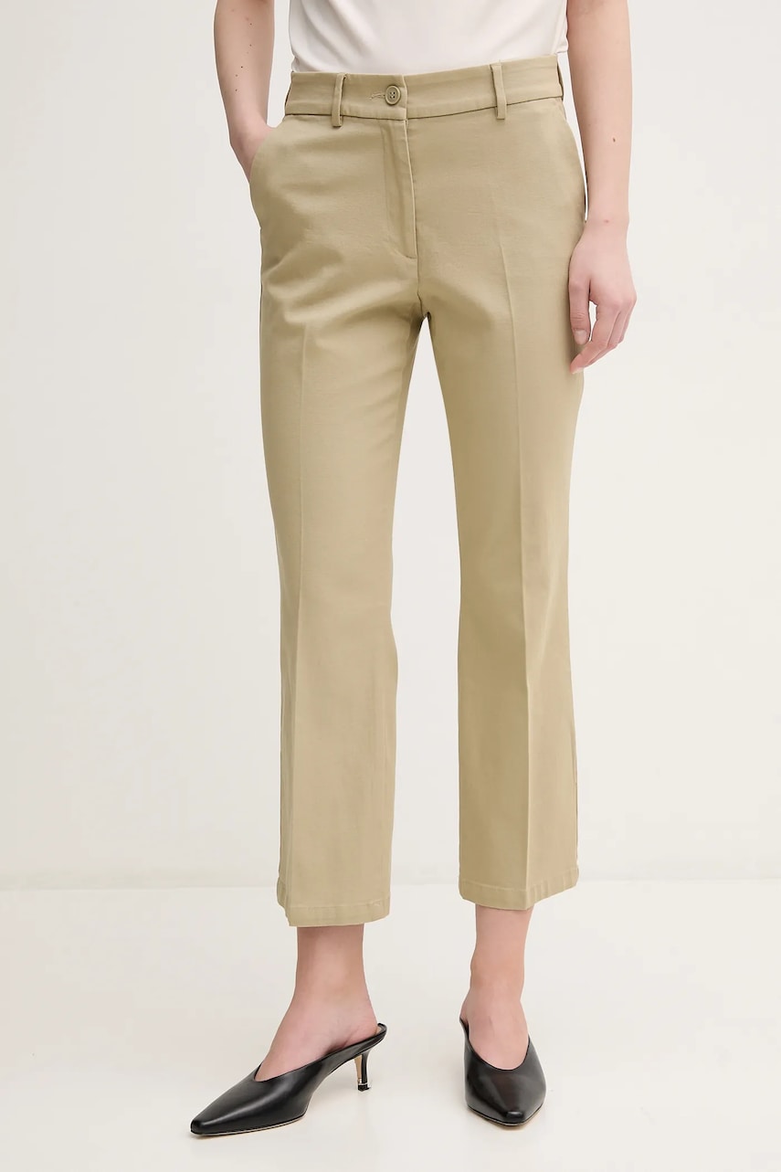 Sisley pantaloni femei, culoarea negru, drept, medium waist Sisley pantaloni femei, culoarea negru, drept, medium waist