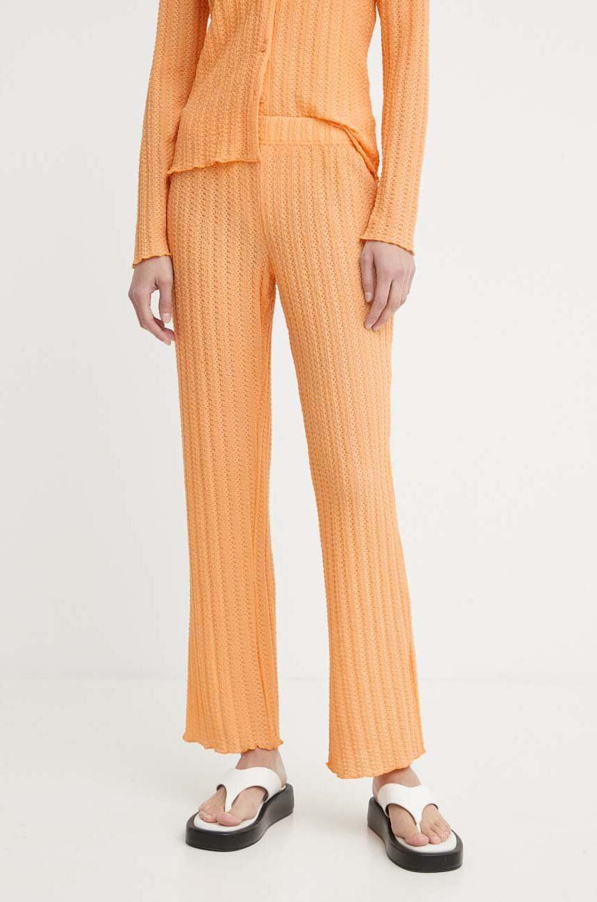 Résumé pantaloni AllegraRS Pant femei, culoarea portocaliu, drept, high waist, 20461120