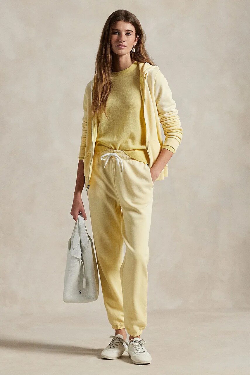 Levně Bavlněné tepláky Polo Ralph Lauren žlutá barva, 211935585