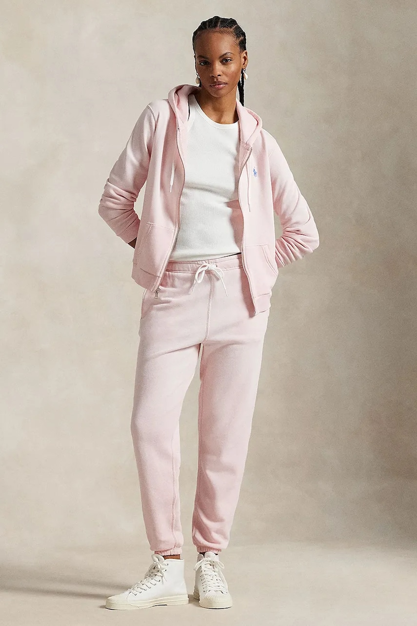 Levně Bavlněné tepláky Polo Ralph Lauren růžová barva, 211935585