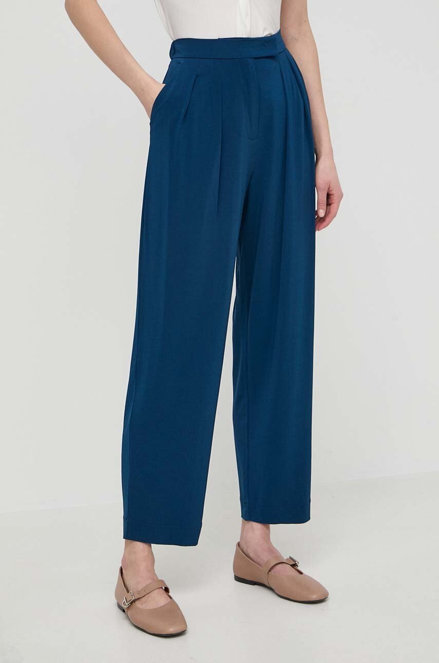 

Панталон Max Mara Leisure в тъмносиньо с кройка тип чино, висока талия 2416781068600, Тъмносин
