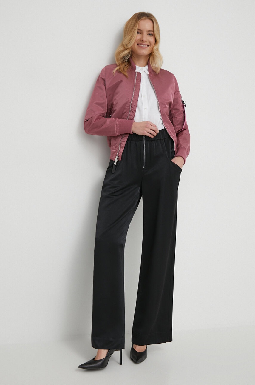 Παντελόνι Sisley χρώμα: μαύρο φωτογραφία