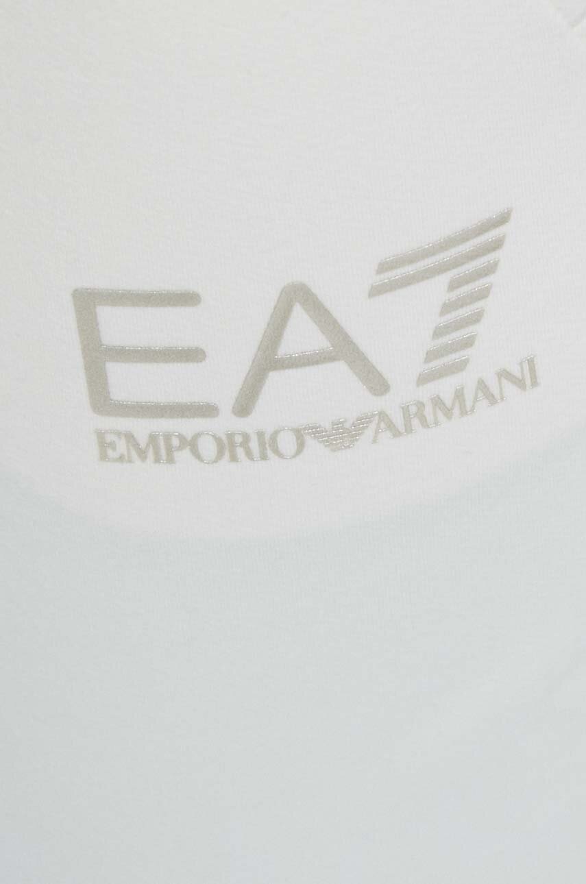 Спортивні штани EA7 Emporio Armani колір бежевий однотонні 