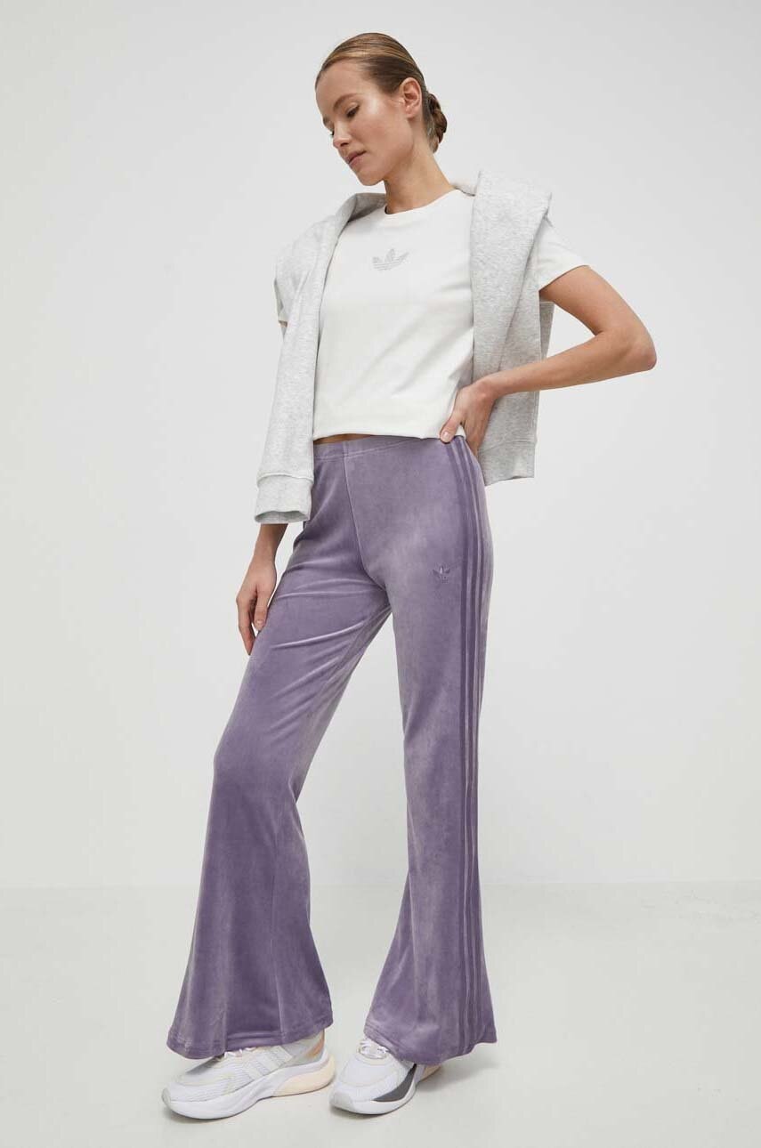 adidas Originals pantaloni de trening culoarea violet, cu imprimeu, IS4639