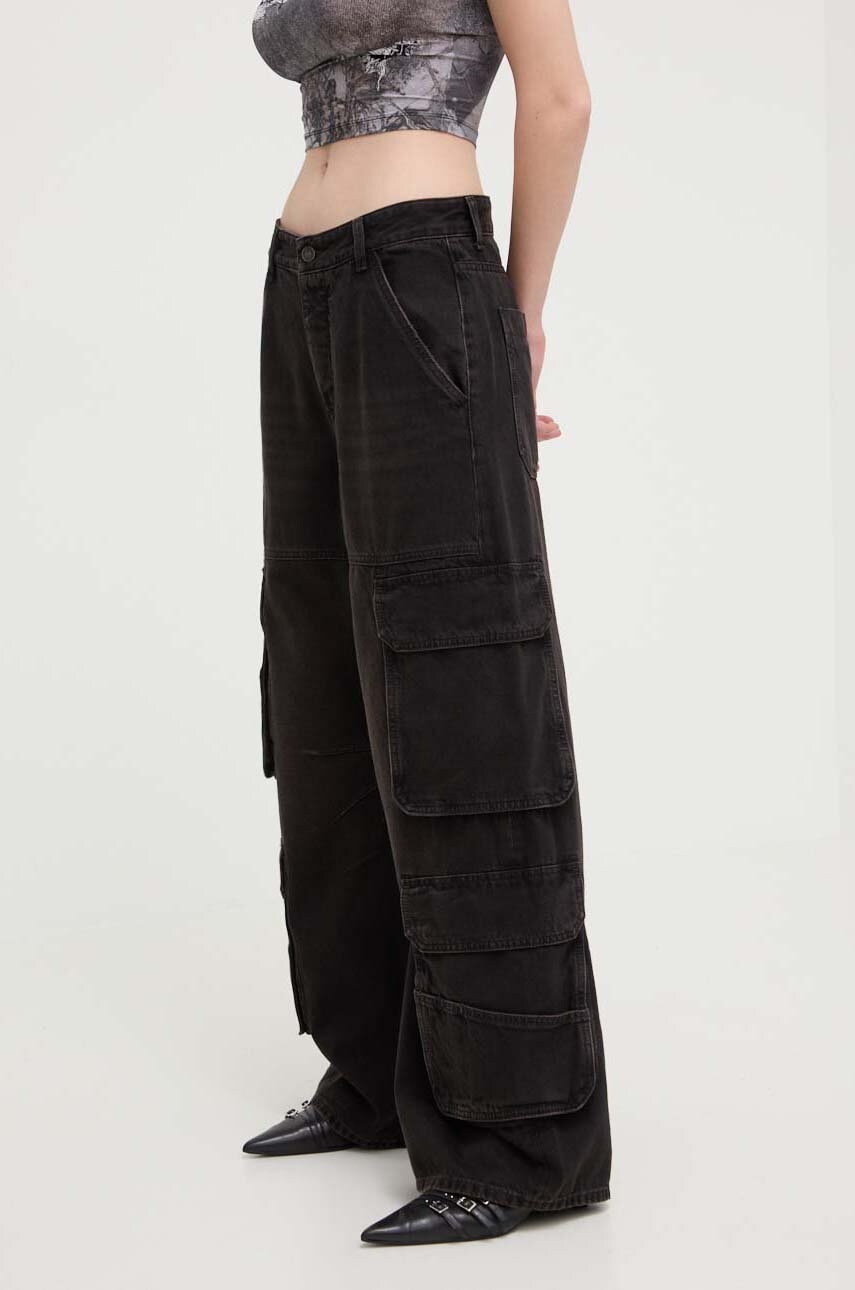 Diesel jeansi D-SIRE-CARGO-D femei, culoarea negru, A13317.0KIAG