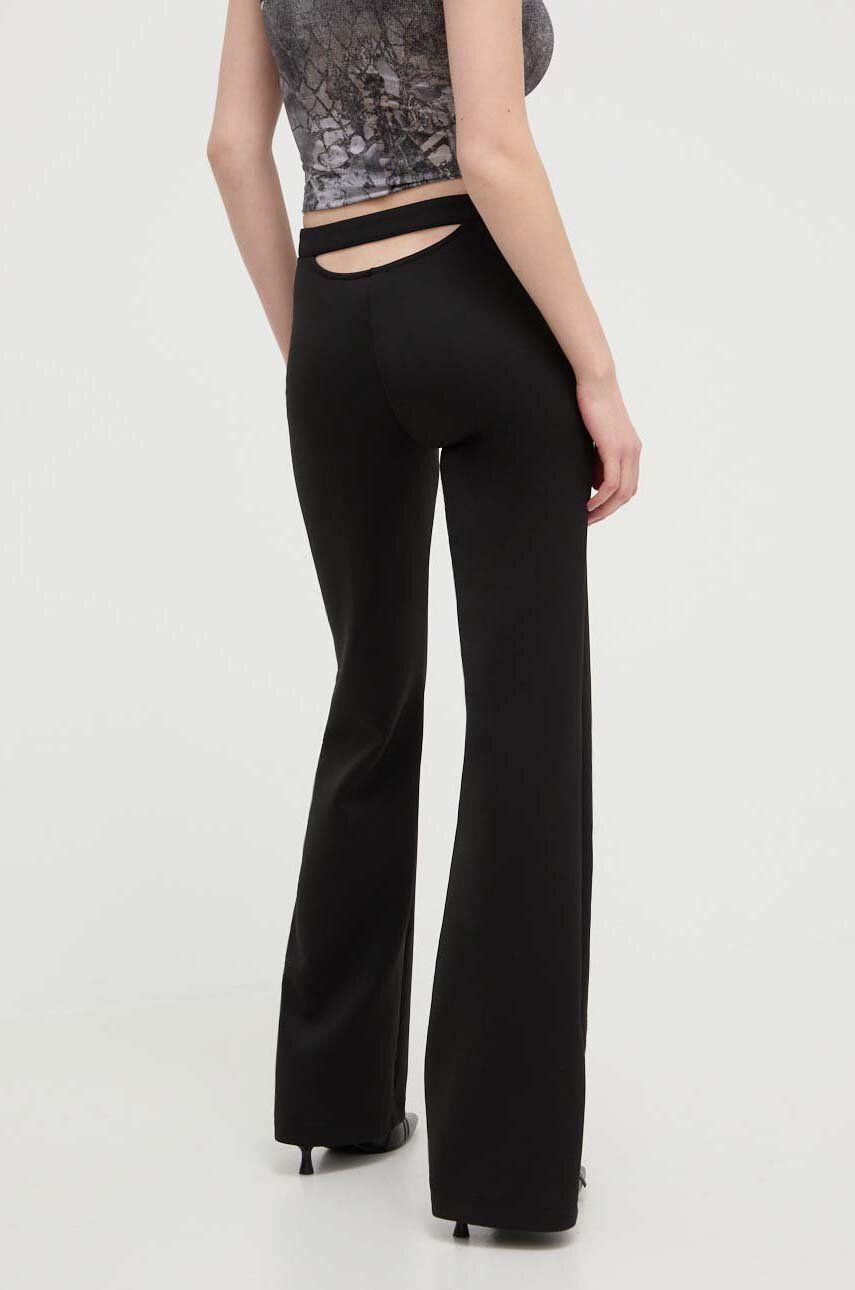 Diesel pantaloni P-MAEVY femei, culoarea negru, evazati, high waist, A12961.0GYCG