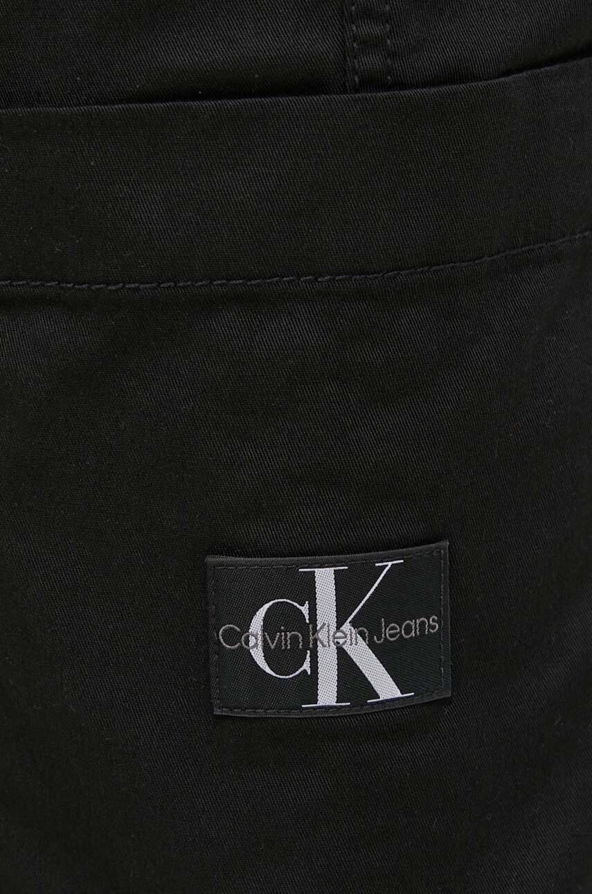 Штани Calvin Klein Jeans жіночі колір чорний пряме висока посадка 