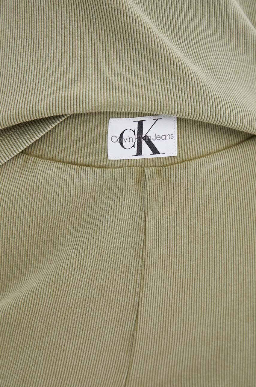 Штани Calvin Klein Jeans жіночі колір зелений кльош висока посадка 