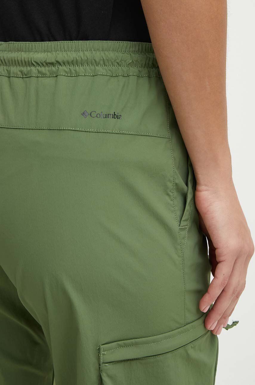 Hlače outdoor Columbia Boundless Trek Cargo boja: zelena, ravni kroj, visoki struk, 2073011