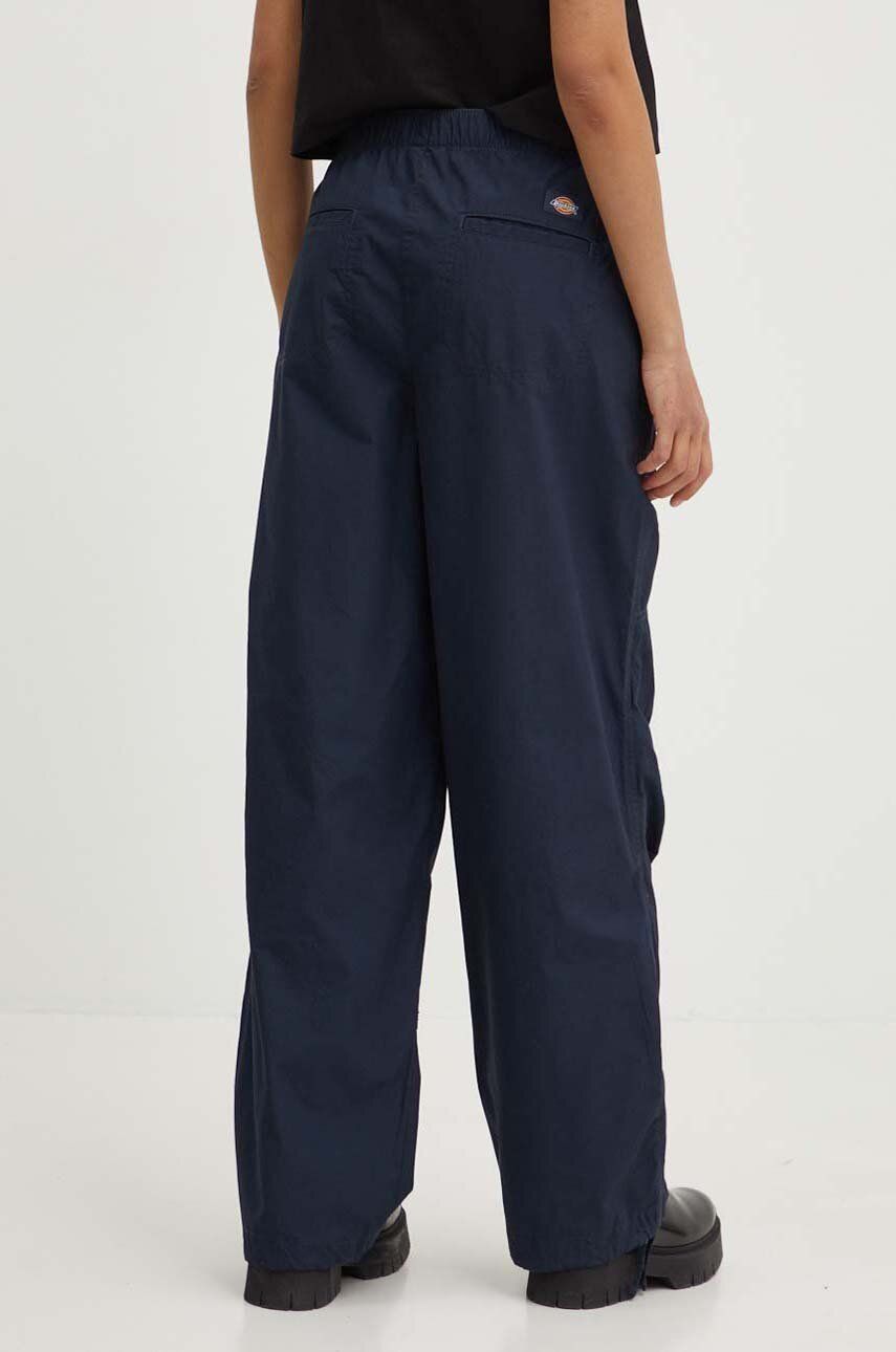 Pamučne hlače Dickies FISHERSVILLE PANT W boja: tamno plava, široke, visoki struk, DK0A4YV4