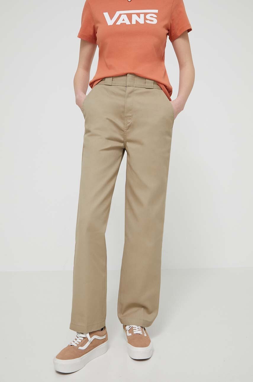Dickies nadrág ELIZAVILLE REC női, zöld, magas derekú egyenes, DK0A4XKB termék 2. képe