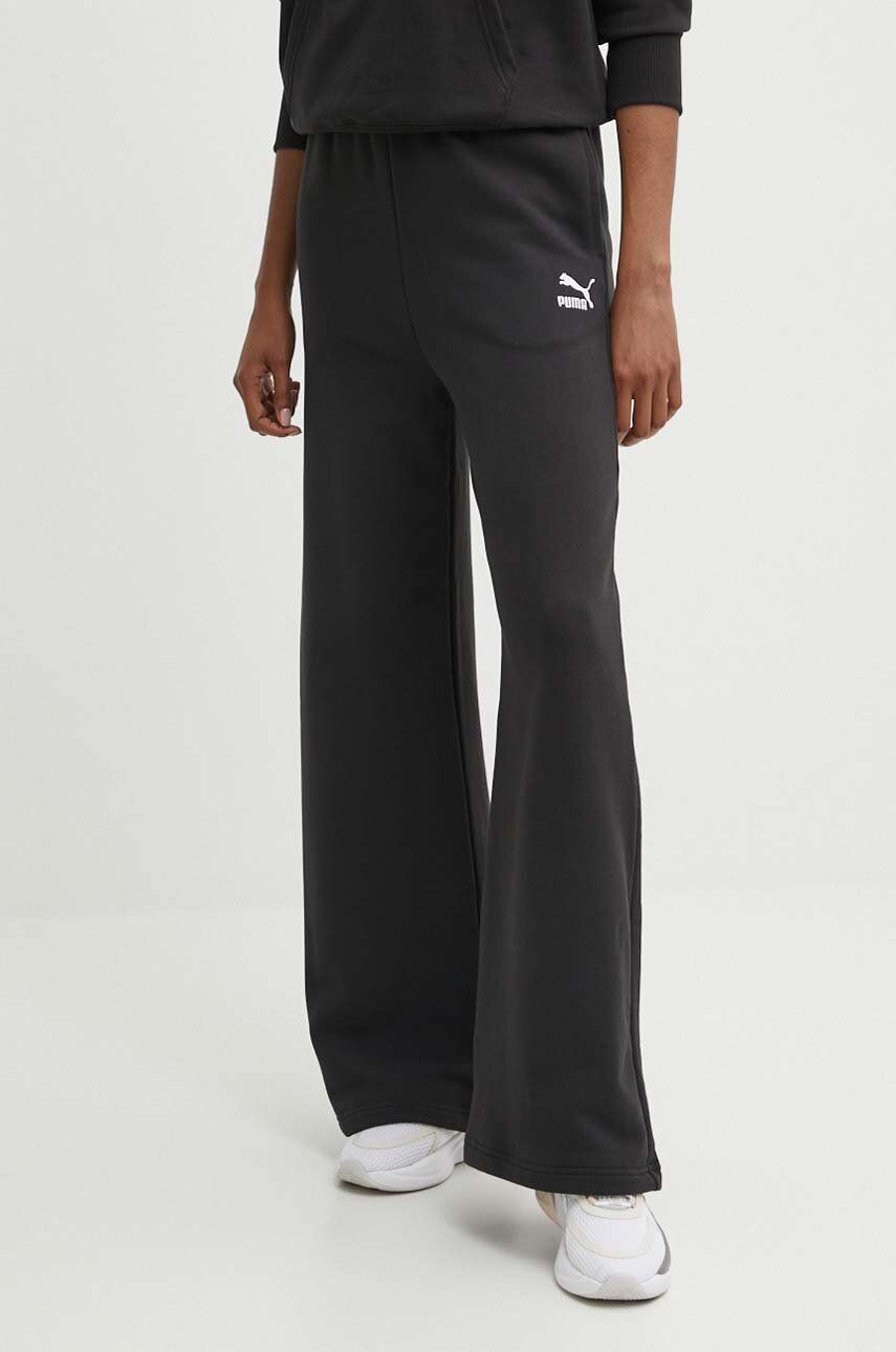 Puma pantaloni de trening din bumbac BETTER CLASSIC culoarea negru, neted, 624235