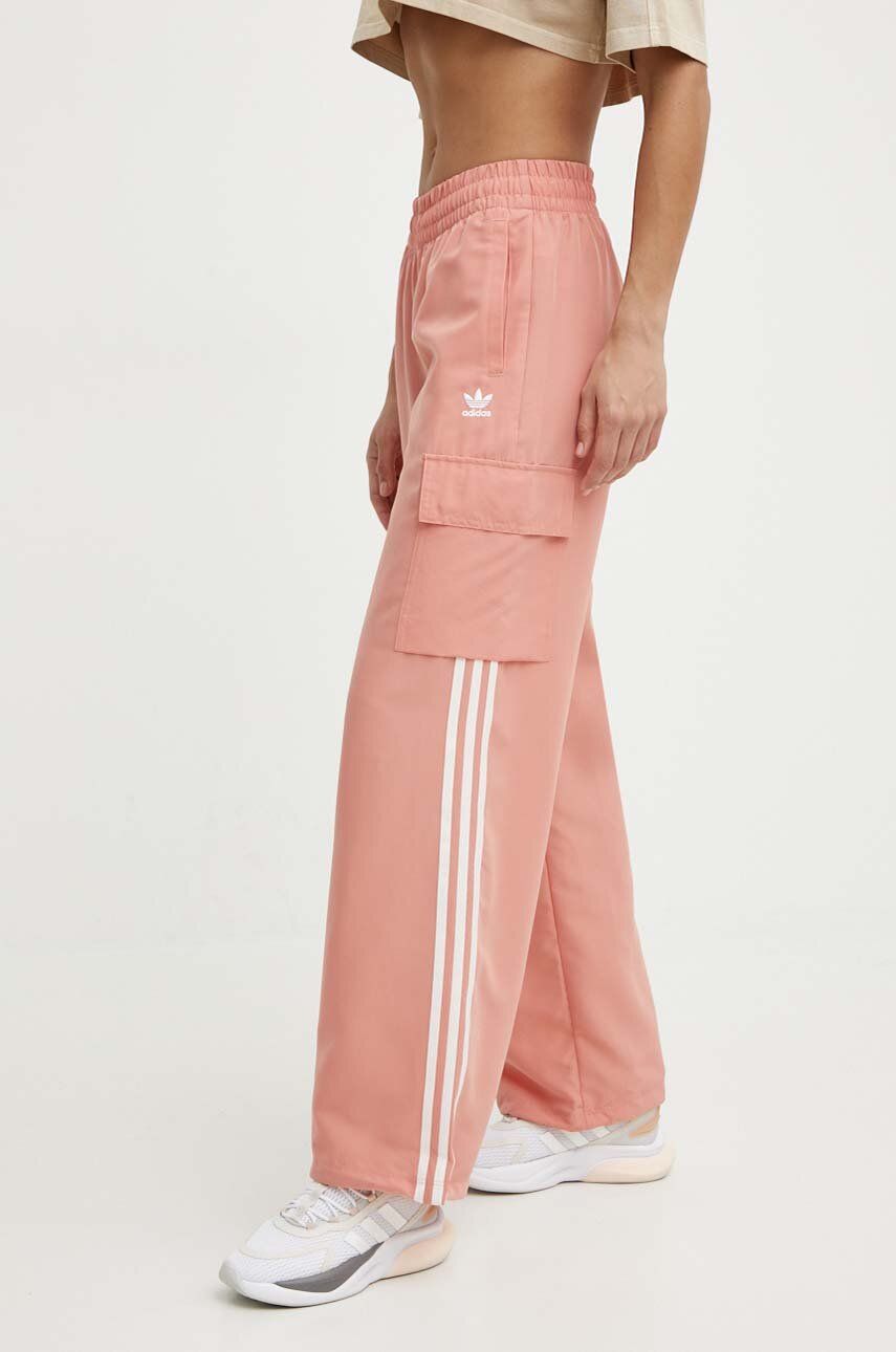 adidas Originals pantaloni de trening culoarea roz, cu imprimeu, IZ0715
