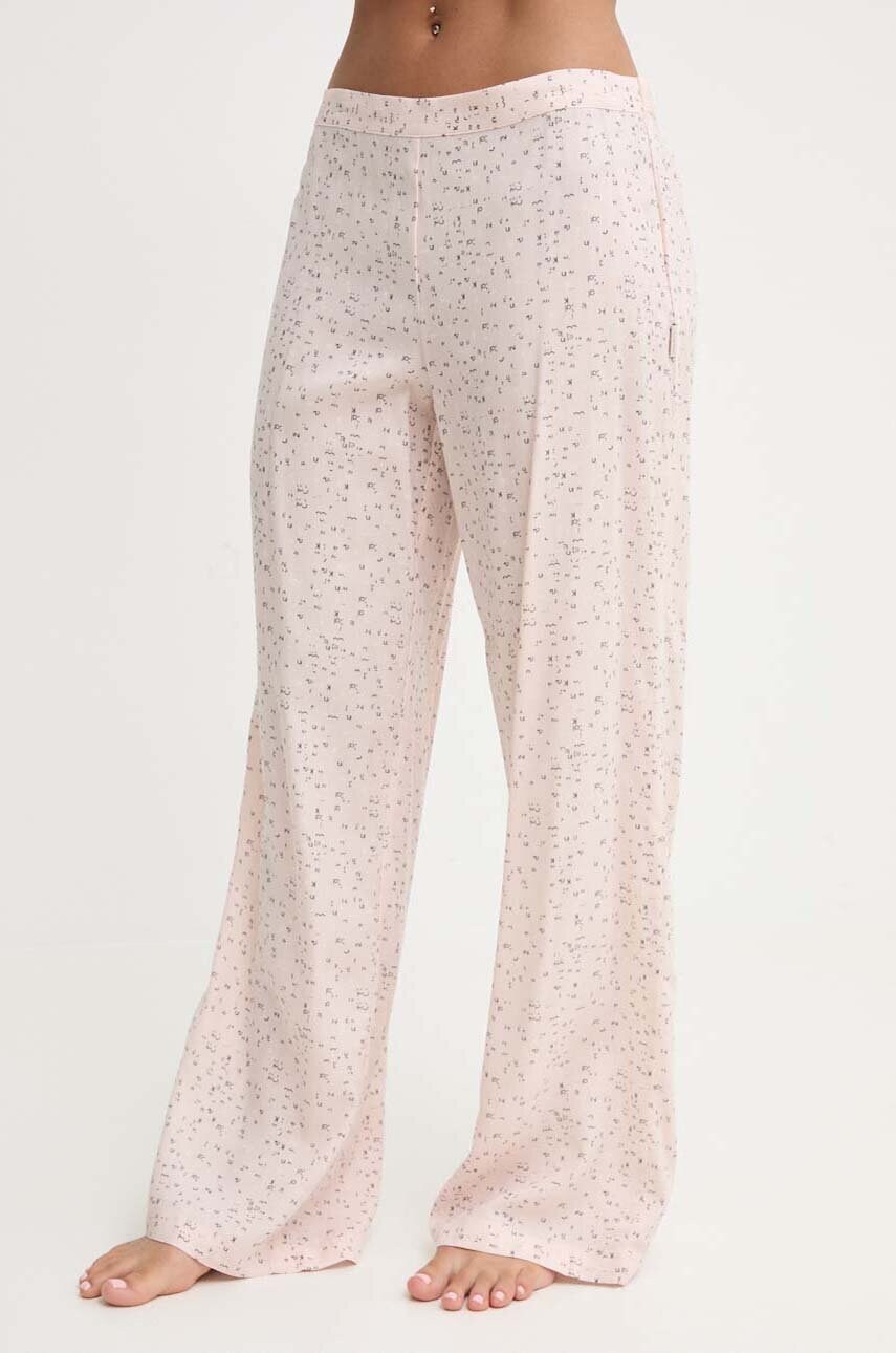 

Долнище на пижама Calvin Klein Underwear дамско в бежово 000QS6850E, Розов