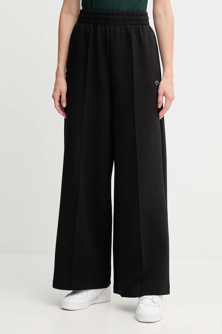 Lacoste pantaloni de trening culoarea alb, neted