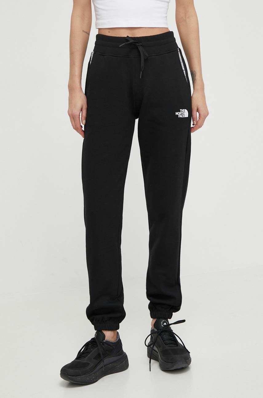 The North Face pantaloni de trening din bumbac culoarea negru, neted, NF0A87DMJK31