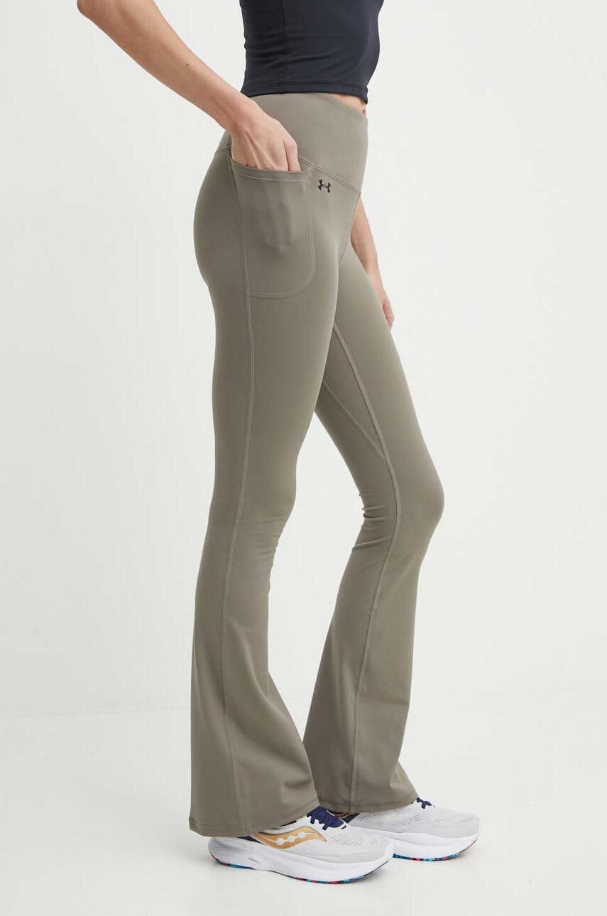 Under Armour leggins de antrenament Motion Flare culoarea maro, neted, 1379176