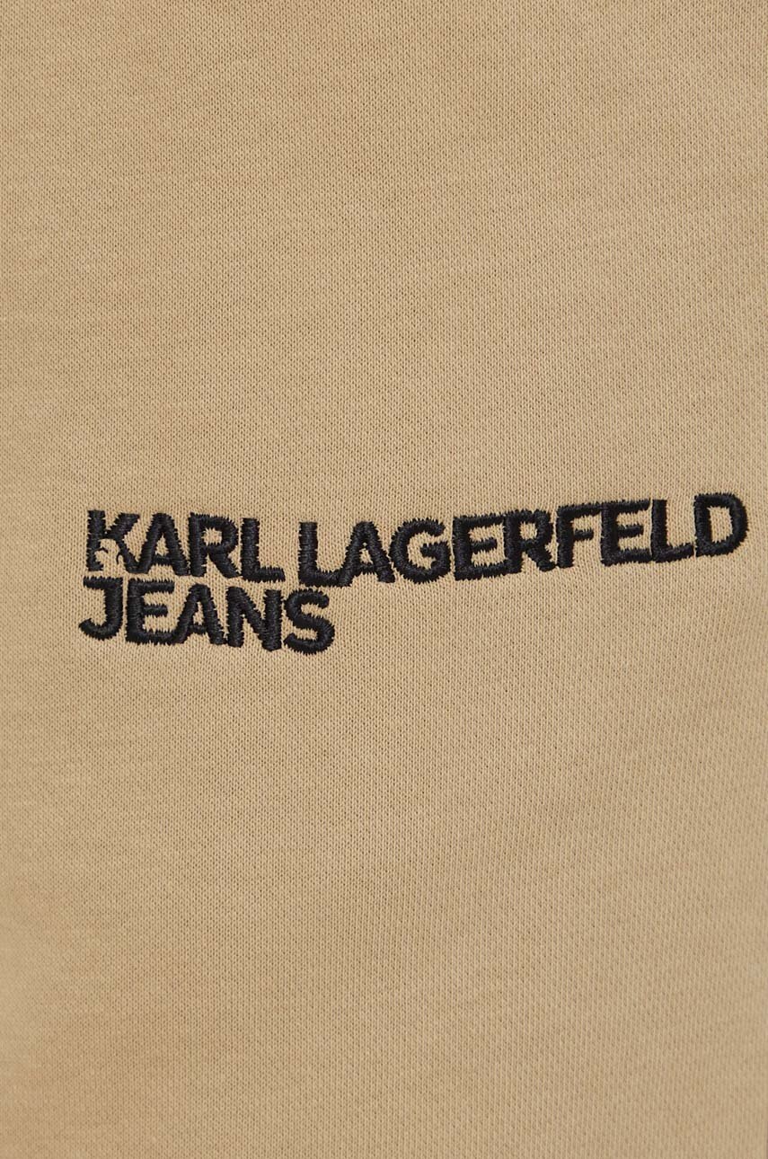 Спортивні штани Karl Lagerfeld Jeans колір бежевий з аплікацією 