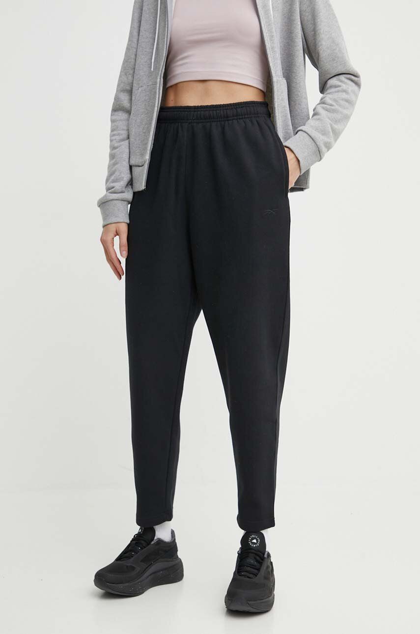 Reebok pantaloni de trening LUX Collection culoarea negru, neted, 100075361