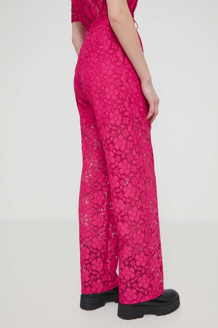 Desigual nadrág DHARMA női, rózsaszín, magas derekú egyenes, 24SWPW22 termék 2. képe