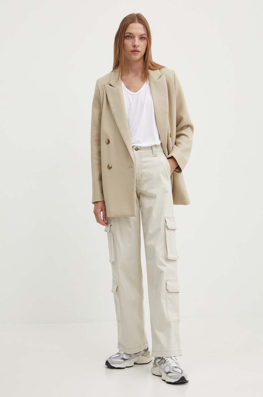 Παντελόνι Hollister Co. χρώμα: μπεζ, KI356-4095-101 φωτογραφία