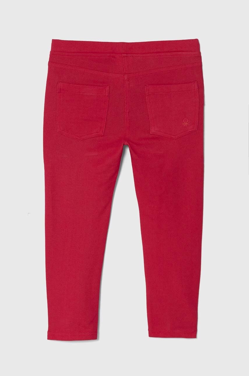 Дитячі штани United Colors of Benetton колір рожевий однотонні Дитячі штани United Colors of Benetton колір рожевий однотонні