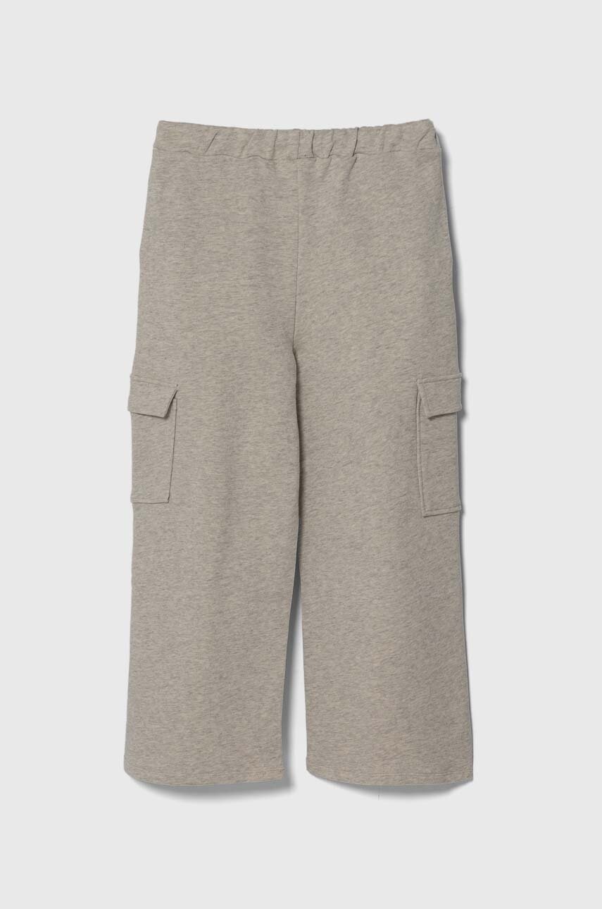 Детские хлопковые штаны United Colors of Benetton цвет серый однотонные